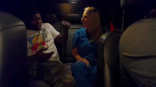 nurse hotwife in the backseat