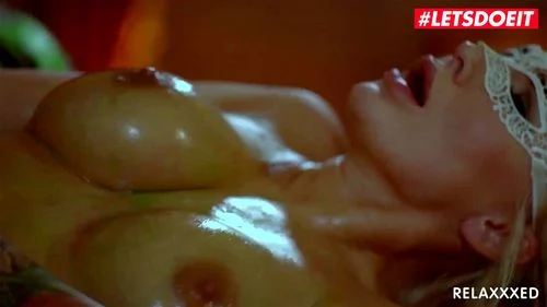 RELAXXXED - Halloween Oiled Massage For Big Tits Blonde Kayla Green - LETSDOEIT