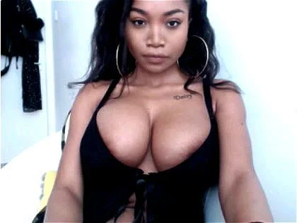 Hot Ebony Babe with Huge Natural Tits