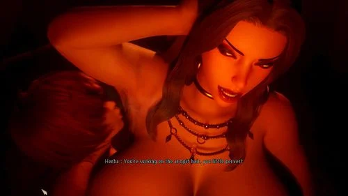 big tits, under the witch, herba, 3d animated