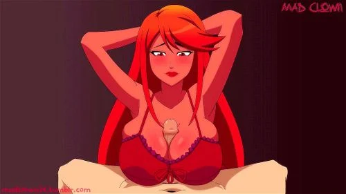 redhead, hentai anime, hentai, big tits