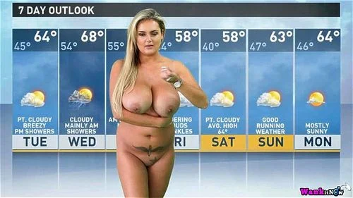 weather girl, big tits, katie thornton, blonde