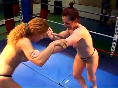 topless wrestling, women wrestling, blonde, redhead