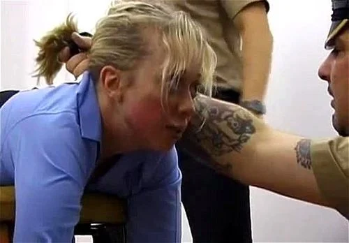 blonde, jail, amateur, spanking
