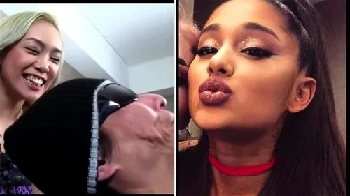 spitting, spit, face licking, ariana grande