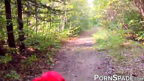 Little Red Riding Hood fucked on the sweet forest trail