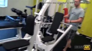 HUNT4K. Naive bunny in the gym has sex with a rich male