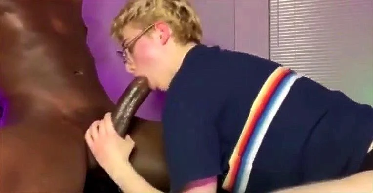Blonde nerd pleases huge bbc Blonde nerd pleases huge bbc
