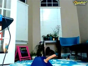 Webcam Girl Rides a Dildo While Using A Wand
