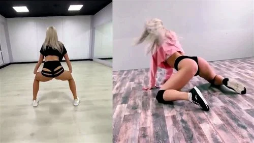 twerking, splitscreen, dancing girl, blonde