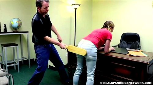Sadie Paddled by the Principal
