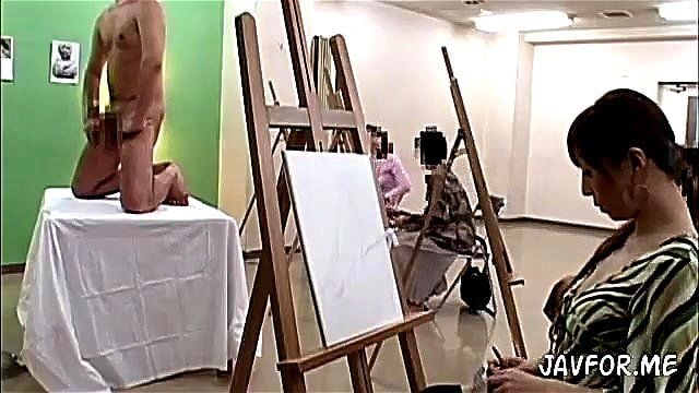 Erotic Blowjob Painting - Watch Wife Enjoys Art Class - Public, Blowjob, Art Class Porn - SpankBang