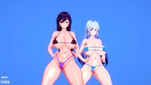 mmd dance, hentai 3d, brunette, big tits