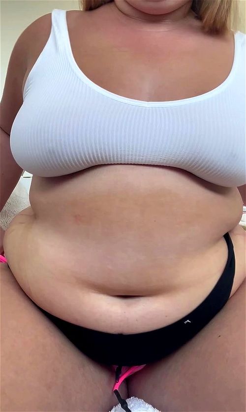 bbw, belly stuffing, belly play, chubby white girl