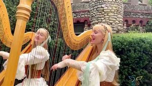 Camille and Kennerly Kitt - Scarborough Fair - Harp twins PMV by IEDIT