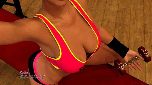 athletic body, gameplay, downblouse, 3d animation