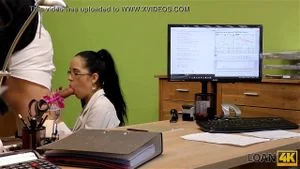 LOAN4K. Brunette with tattooed tits becomes a whore at the loan office