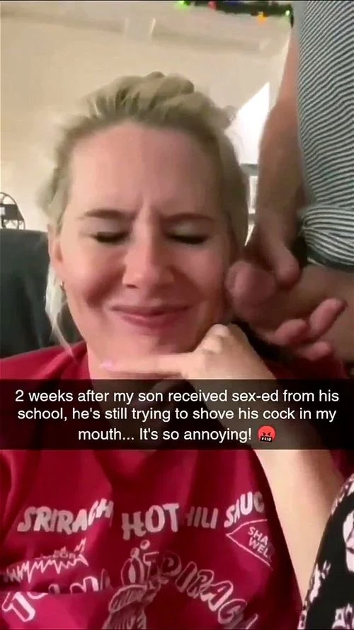 who's that milf??? mom blows her son in snapchat