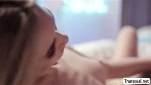 Blonde TS fucks her dance mates pussy