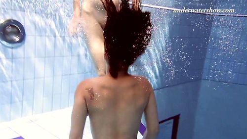 Iva Brizgina and Paulinka hot softcore lesbians in the pool by Underwater Show: Porn