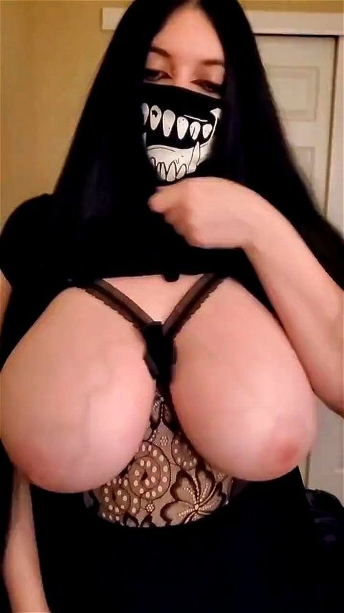 titty bouncing, brunette, goth, compilation