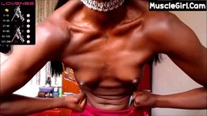 Ebony muscles flexing