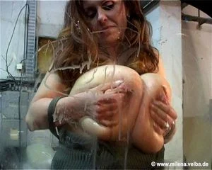 Milena Velba Milking on Window