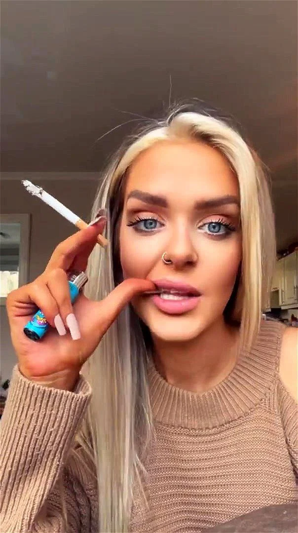 sexy smoking blonde