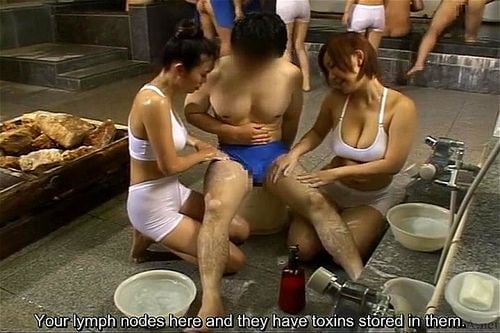 washing cock, big tits, handjob, japanese