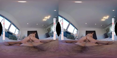 green eyes, 180° in virtual reality, ball licking, athletic body