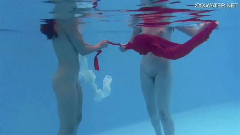 Anastasia Ocean and Marfa are naked underwater