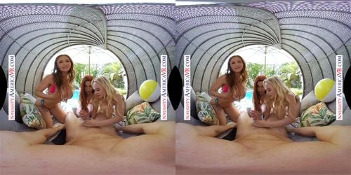 vr, big tits, blonde, hairy pussy