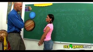 Cute Nerdy Student Is Given Some Sex Ed On The Teachers Desk