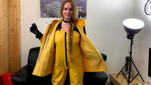 fetish, blonde, boots, rainwear