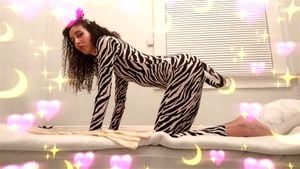 sexy zebra yoga instructor