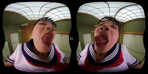 face licking, drooling, japanese, virtual reality