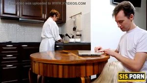 .PORN. Love gets off being banged by stepbro after a blowjob by festive table