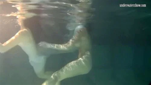 underwater, lesbian sisters, lesbian, swimming pool teen