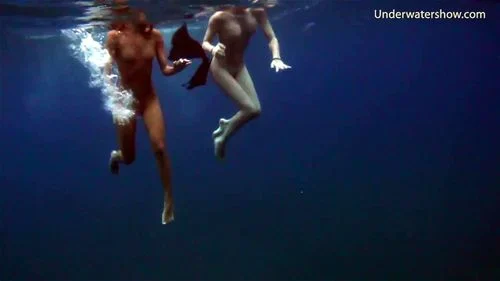 two girls, lesbian, underwatershow, fetish