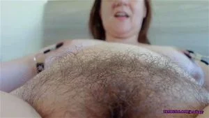 Pov of her hairy pussy