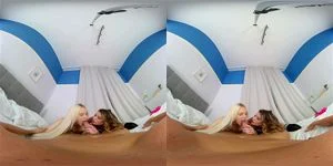 Niks shel3 4K blonde and brunette hotel bed blowjob