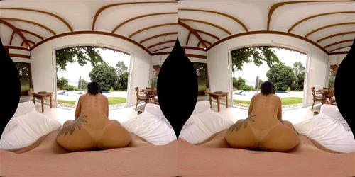 virtual reality, fake tits, big tits, brunette
