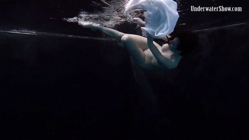 Aqua girl Andrejka underwater stripping and swimming