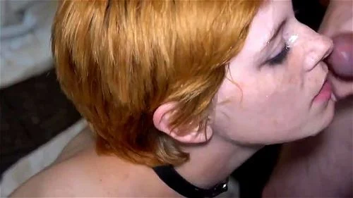 Hot Redhead bukkake