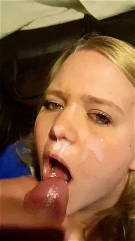 Same petite blonde with round face & blue eyes who LOVES cum #2