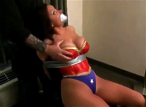 wonder woman, big tits, fetish, tape bondage