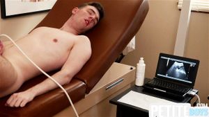 Hairy twink ass examined and fingered by doctor in infirmary