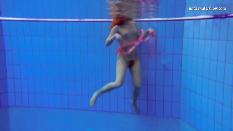 Katka Matrosova swimming naked alone in the pool