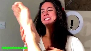 She licks her man's feet thumbnail