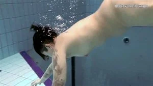 Chubby cutie underwater naked